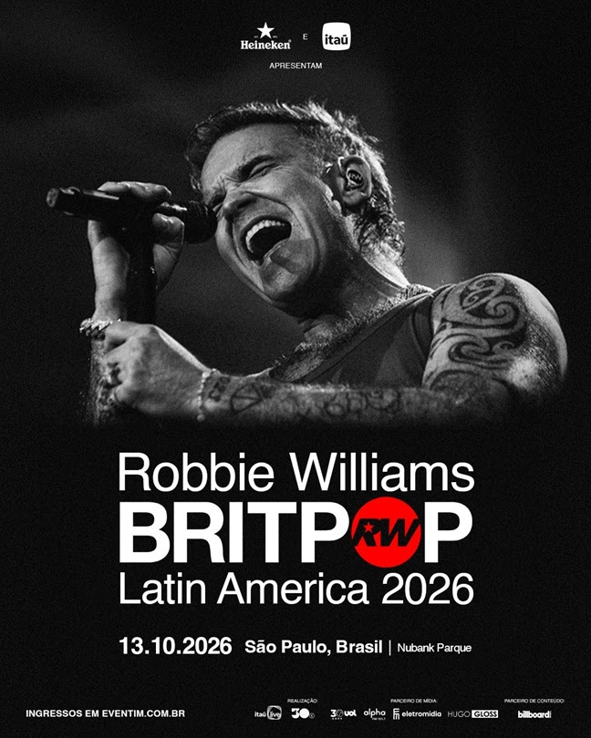 Robbie Williams promete mudanças na setlist da "BRITPOP Tour" para o Brasil (EXCLUSIVO)
