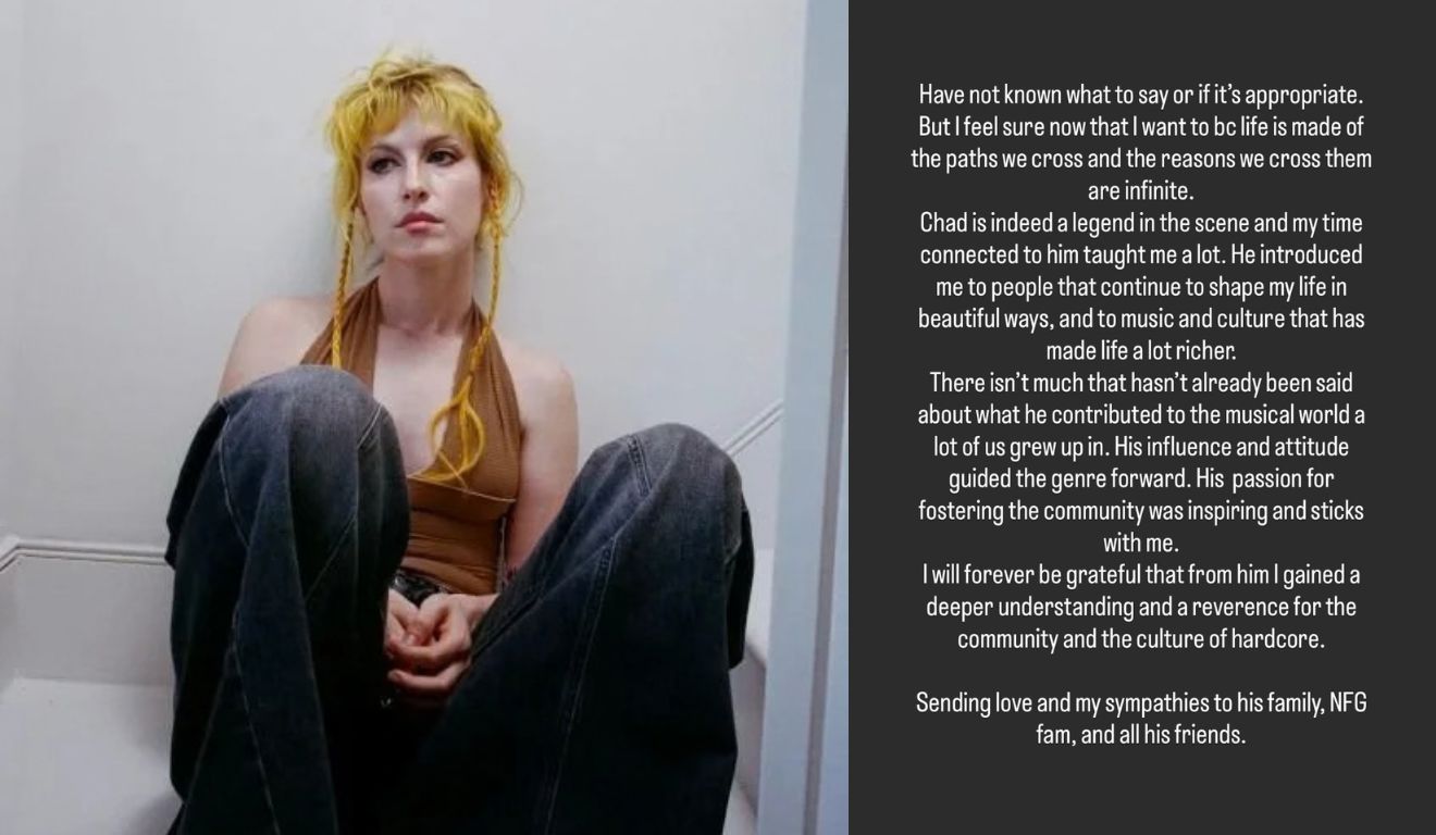 Hayley Williams se manifesta sobre a morte do ex-marido Chad Gilbert, do New Found Glory: "Uma lenda da cena"