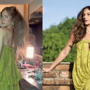Giovanna Ewbank e Mari Gonzalez usam mesmo vestido no casamento de Juliette Giovanna Ewbank e Mari Gonzalez usam mesmo vestido no casamento de Juliette